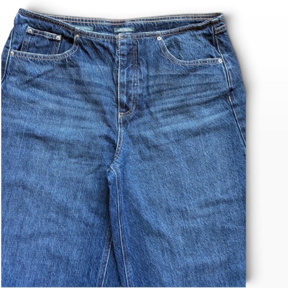 Wild Fable Ultra Wide Leg Jeans Mid Rise Denim Size 10 Medium Wash Button Fly - Picture 2 of 8